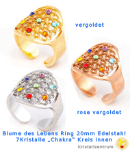  Fingerring Blume des Lebens Edelstahl  