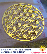 Blume des Lebens vergoldet      Wand- Raumdeco Edelstahl                                                                                                    