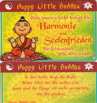 Happy Little Buddha Spruchkarte erhältlich'im'Kristallzentrum  