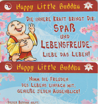 Happy Little Buddha Spruchkarte erhältlich'im'Kristallzentrum  