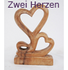     Skulptur zwei Herzen aus Holz 15 cm 
 Soarholz - geschnitzt,  erhältlich'im Kristallzentrum  