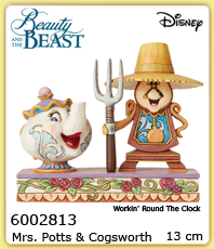    Disney Figuren Mrs. Potts  & Cogsworth
 Beauty  &  The Beast Enesco Disney Traditions by Jim Shore Die Schöne  und das Biest                                                  6002813                                               erhältlich im Kristallzentrum                                                                      