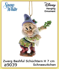    Disney Figuren a9039                  Hanging Ornament                
  Schneewittchen und die 7 Zwerge                             Zwerg    "Schüchtern"  Disney Tradition By Jim Shore                                 erhältlich im Kristallzentrum                                                                                  