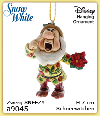    Disney Figuren a9045                  Hanging Ornament                
  Schneewittchen und die 7 Zwerge                             Zwerg   "Sneezy"                               erhältlich im Kristallzentrum                                                                                  