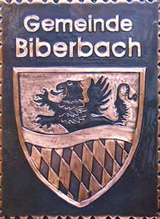  Bieberbach Gemeindewappen Kupferbild 