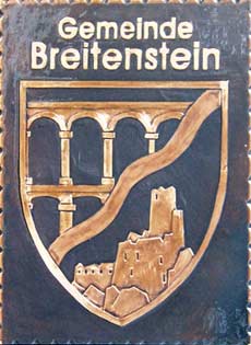  Breitenstein Gemeindewappen Kupferbild 
