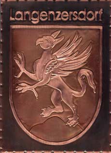  Langenzersdorf Gemeindewappen Kupferbild 