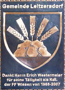  Leitzersdorf Gemeindewappen Kupferbild 