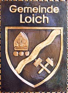  Loich Gemeindewappen Kupferbild 