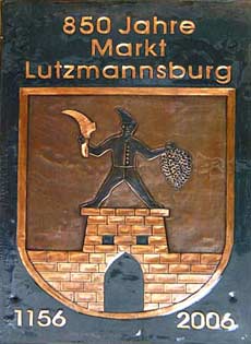  Lutzmannsburg Gemeindewappen Kupferbild 