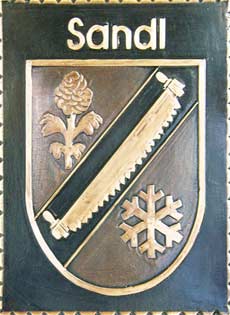 Sandl   Gemeindewappen Kupferbild 