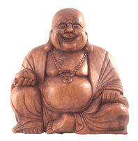Gl&uuml;cksbuddhas  China Lucky Buddha happy Buddha Holz Figuren  Kristallzentrum Schnitzerei * Statuen * 