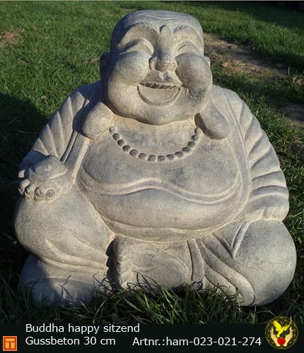 Almosensammler 20 cm Suarholz GLÜCKSBUDDHA China Glücksbringer Buddha 