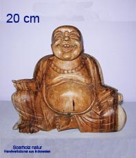 GLÜCKSBUDDHA Almosensammler 20 cm Suarholz Glücksbringer China Buddha 
