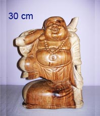                                                      . Happy Buddha Holz stehend Glücksbuddhas  erhältlich im Kristallzentrum                                                