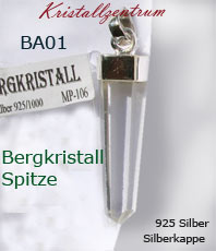 Edelsteine Bergkristall  Halbedelsteine  Schmuck     Silberfassung Anhänger  