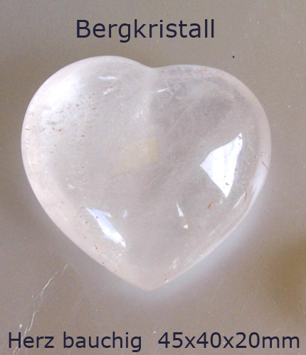 Herz Bergkristall 45 mm bauchig 