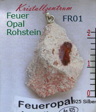 Edelsteine Feueropal  Halbedelsteine  Schmuck     Silberfassung Anhänger  