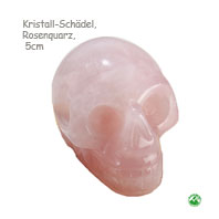   Schädel aus Rosenquarz    