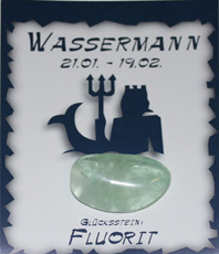  Wassermann Fluorit Edelstein    Sternzeichen                                                                                                            