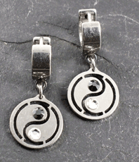  Ohrringe mit Kreolen Yin-Yang Amulett Thai-chi Schmuck   ©einStein design   Amulett  Anhänger   Edelstahlschmuck                                              