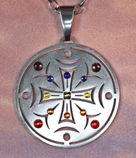  Amo Siegel   AMO Freiheit des Lebens    Kronen  Chakra Schmuckanhänger    Schmuckanhänger  aus Edelstahl Schutzamulett * Amulette