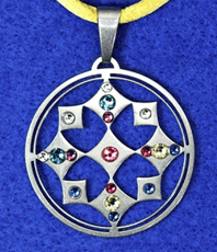     AMO Verpflichtung  Gaja Bewust sein 10 Chakra  Schmuckanhänger einstein design  aus Edelstahl Schutzamulett  * Amulette