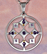     AMO Verpflichtung  Gaja Bewust sein 10 Chakra  Schmuckanhänger einstein design  aus Edelstahl Schutzamulett * Amulette