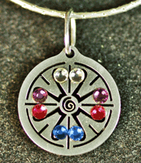   Amo Siegel Wach sein bewusst Sein der Schöpfung   Schmuckanhänger Edelstahl  Amulette symbolic charms 