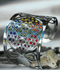         Armreif  Lebensblume mit original Swarovski Kristallen 
                           
  Chakrenfarben               aus antialergenem Edelstahl 
     
	                                                                
	 ©einStein design                    
 	  •••erhältlich im 
                     
	Kristallzentrum•••  
	                                                                                                                         