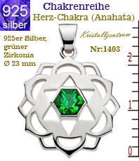 Herz-Chakra (Anahata) Amulett collection inner light Symbole aus silber Kristallzentrum Esoterik