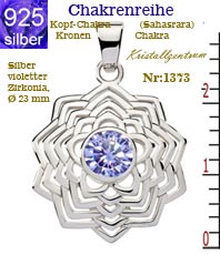 Kopf-Chakra (Sahasrara) Kronen  Amulett collection inner light Symbole aus silber Kristallzentrum Esoterik