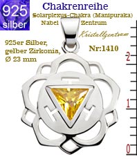 Solarplexus-Chakra (Manipuraka) Amulett collection inner light Symbole aus silber Kristallzentrum Esoterik