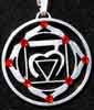 wurzelchakra Anh�nger Chakrenrad Chakrensymbol Perlmutt hinterlegt Schmuck aus Edelstahl  einstein design        Kristallzentrum  Energetik Raumdekor    