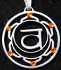 sakralchakra Anh�nger Chakrenrad Chakrensymbol Perlmutt hinterlegt Schmuck aus Edelstahl  einstein design        Kristallzentrum  Energetik Raumdekor    