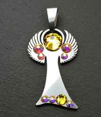       Engel Fortuna  Engel des 
          Glücks Edelstahlschmuck
           
 mit origonal Swarovski 
                 
 Kristallen besetzt in den
            
jeweiligen  Engelfarben    
                        ©einStein design                                                  
                                                                                                         