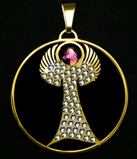       Engel Fortuna  Engel des 
          Glücks Edelstahlschmuck
           
 mit origonal Swarovski 
                 
 Kristallen besetzt in den
            
jeweiligen  Engelfarben    
                        ©einStein design                                                  
                                                                                                               