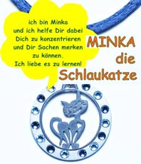 Kinderschmuck   Minka ist die schlauste Katze der Welt                  .
. und weiß genau wie sie die Gedanken so bündeln kann,  . 
.         um sich ganz viel merken zu können. 
                                                                                                           
Kinderschmuck  © einStein design               