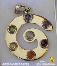  Chakra Spirale Kundalini silber Amulett      Schutzamulett   