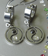  Ohrringe mit Kreolen Yin-Yang Amulett Thai-chi Schmuck   ©einStein design   Amulett  Anhänger   Edelstahlschmuck                                              
