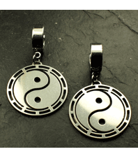  Ohrringe mit Kreolen Yin-Yang Amulett Thai-chi Schmuck   ©einStein design   Amulett  Anhänger   Edelstahlschmuck                                              