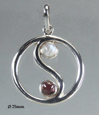 Yin-Yang silber Amulett Thai-chi Schutzamulett   