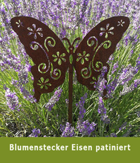               Metalldesign                       Schmetterling  Blumenstecker Metalldekoartikel mit Naturrost  