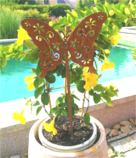               Metalldesign                       Schmetterling  Blumenstecker Metalldekoartikel mit Naturrost  