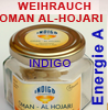        Indigo             Räucherung      Weihrauch  Oman  AL-HOJARI
 
  