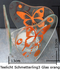         Teelicht Glas Schmetterling    erhältlich'im'Kristallzentrum                                                                    