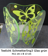         Teelicht Glas Schmetterling    erhältlich'im'Kristallzentrum                                                                    